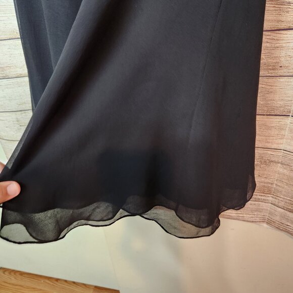 VINTAGE Laurence Kazar Dress Women's 2X Black Beaded Sequin A Line Evening Midi - Picture 9 of 16